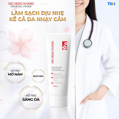 Combo 2 tuýp Sữa rửa mặt Sắc Ngọc Khang 100g giúp làm sạch bã nhờn, bụi bẩn cho da