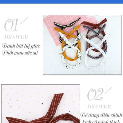 Combo 4 băng đô turban gọng kẽm họa tiết dễ thương