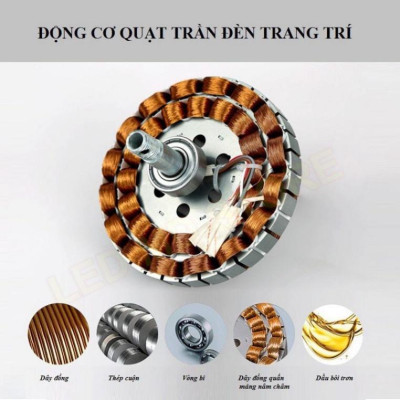BH 5 năm quạt trần trên nhà đèn hiện đại, nguyên nhân DC lõi đồng phối hợp LED 3 màu AS, đảo chiều hút ẩm, ĐK không chạ