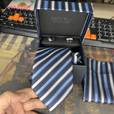 Cavat nam bản 8cm lót silk cao cấp nguyên hộp kèm khăn và khuy măng sét Giangpkc Qtp