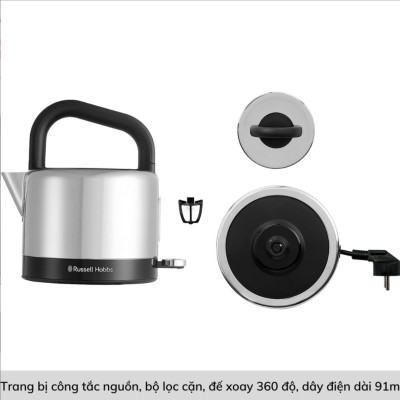 Ấm Siêu Tốc Russell Hobbs Distinctions 2400W 1.5L màu Titan -  Hàng Chính Hãng Nhập Khẩu Đức & EU
