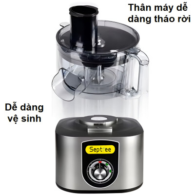 Máy thái rau củ quả đa năng chuyên nghiệp thương hiệu Septree ANS-A5, công suất 600W - Hàng Chính Hãng