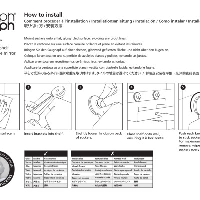 Joseph Joseph - Kệ đựng đồ nhà tắm có gương cao cấp EasyStore Large Shower Shelf with Removable Mirror 002874