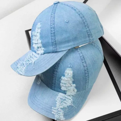 Nón kết, mũ lưỡi trai Jeans rách phối vải trơn thời trang đường phố nam nữ siêu đẹp