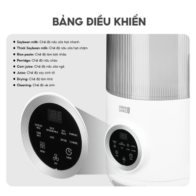 Máy làm sữa hạt đa năng Lebenlang LBL1789, công suất 800W, dung tích 1200ml, tiết kiệm thời gian, bảo hành 2 năm - hàng chính hãng