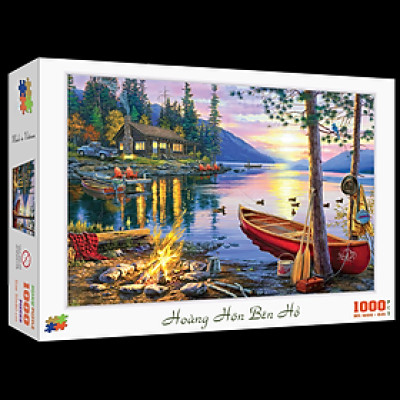 Bộ tranh xếp hình cao cấp 1000 mảnh – Hoàng Hôn Bên Hồ (50x80cm)