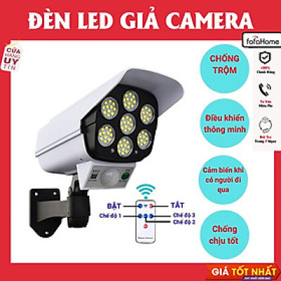 Đèn LED Cảm Ứng Năng Lượng Mặt Trời Mẫu Camera Chống Nước Siêu Tiếm Kiệm Có Điều Khiển 3 Chế Độ Sáng