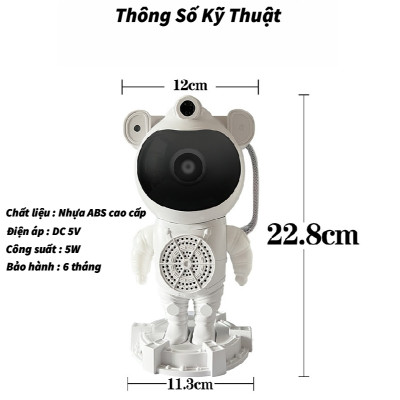 Đèn Phi Hành Gia Cao Cấp Có Loa Bluetooth Và Điều Khiển Chiếu Bầu Trời Sao, Dải Thiên Hà Và Ánh Trăng Trang Trí Decor