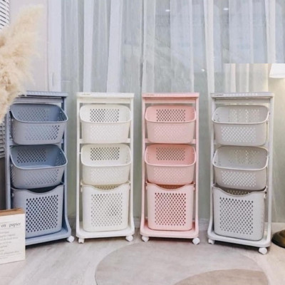 Kệ Nhựa Để Đồ Đa Năng 3 Tầng Có Bánh Xe Việt Nhật Có Bánh Xe