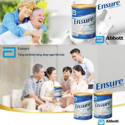 Sữa Ensure Úc cho người già, gầy yếu, suy dinh dưỡng, người sau phẫu thuật, giúp hồi phục sức khỏe 850gr/lon