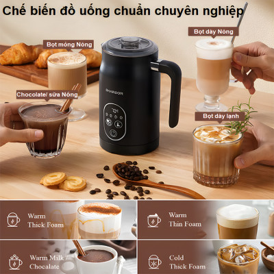 Máy tạo bọt sữa, cà phê, ca cao 4 trong 1. Thương hiệu Anh Quốc cao cấp Shardor - MF0802 - Hàng chính hãng