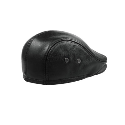 Mũ bê rê nam da bò có che tai BHY1971 Nón beret da trung niên có size, vừa vòng đầu 55-60cm