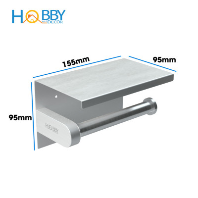 Kệ đựng cuộn giấy vệ sinh có mái che dán tường inox 304 Hobby Home Decor G3