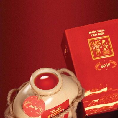 COMBO 2 BÌNH Nước mắm Tôm Biển Truyền Thống 60N đạm - Nước mắm Tĩn - 500ml/bình Thơm Ngon Hảo Hạng Không Chất Bảo Quản