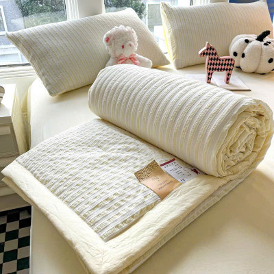 Bộ chăn chần ga gối cotton đũi nhăn LIDACO mềm mịn thoáng mát nhiều kích thước lựa chọn