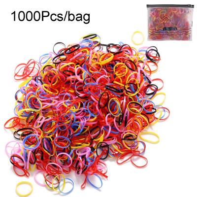 Bịch 1000 Dây Thun Cột Tóc Mini Nhiều Màu Kèm Túi Zip Dễ Thương