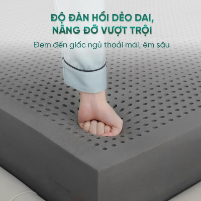 Nệm Cao Su Hoạt Tính Titan Grey - Êm ái, kháng khuẩn - Bảo hành 15 năm