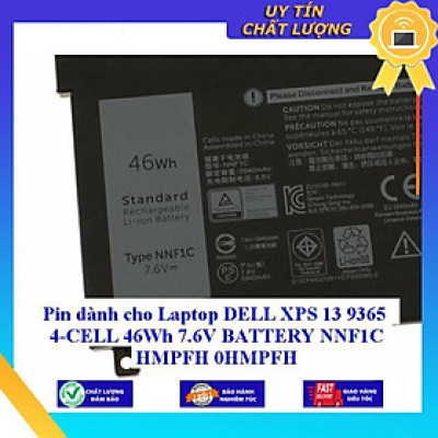 Pin dùng cho Laptop DELL XPS 13 9365 4 CELL 46Wh 7.6V BATTERY NNF1C HMPFH 0HMPFH - Hàng Nhập Khẩu New Seal