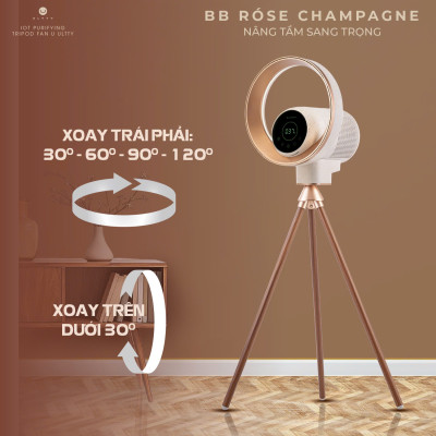 Quạt lọc không khí và khử khuẩn U ULTTY BB Róse Champagne - Hàng chính hãng