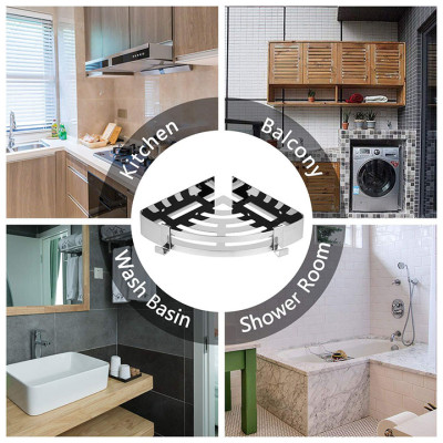 Kệ góc để đồ nhà tắm dán tường inox 304 bóng Hobby Home Decor KG1