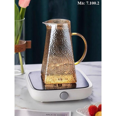 BỘ BÌNH THỦY TINH ĐỰNG NƯỚC UỐNG CHỊU NHIỆT CAO CẤP LÊN TỚI 400 ĐỘ C KÈM 6 CỐC QUAI KHAY VÀ GIÁ ÚP