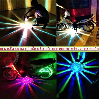 Đèn Gầm Xe Máy Ô Tô 12V - 80V - 48 Tia Đảo Màu Tự Động Chống Nước và Độ Sáng Cao: Loại Tốt