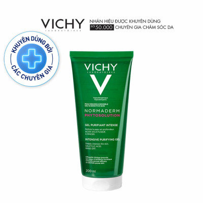 Sữa rửa mặt dạng gel làm sạch sâu giảm bã nhờn Vichy Normaderm Phytosolution 200ml