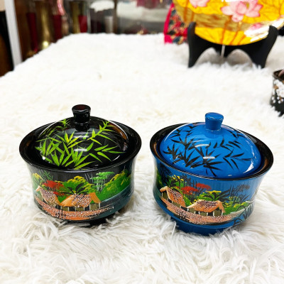 Hủ sâm sơn mài cao cấp Thanh Bình Lê size 10x11 cm đựng bánh kẹo mứt, vật dụng nhỏ, trang trí bàn kệ, nhà cửa, văn phòng