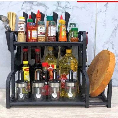 Kệ Để Hộp Gia Vị Đồ Dùng Nhà Bếp , Kèm Để Dao Thớt Mẫu Mới