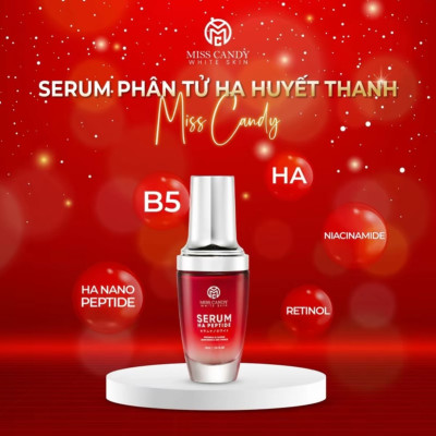 Bộ 5 Sản Phẩm Trắng Da Mờ Thâm, Sạm, Nám, Tàn Nhang MISS CANDY Gồm: Serum HA Peptide 30ml + Kem Nám Sâm Nhung Hoàng Kim 25g + Kem Dưỡng Trắng Da Face Nano 30g + Kem Chống Nắng Dưỡng Trắng Da 50g + Nước Hoa Hồng Tái Sinh Làn Da 120ml - PHỤNG BEAUTY
