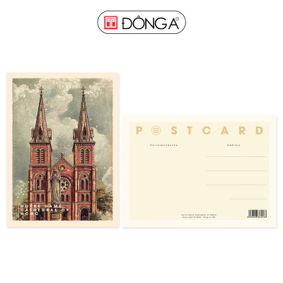 Combo 4 postcards Danh thắng Việt Nam (Hồ Gươm, Ngọ Môn, Chùa Cầu, Nhà thờ Đức Bà)