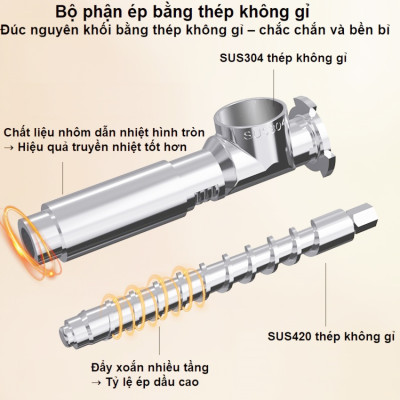 Máy ép dầu ăn thực vật dùng trong gia đình thương hiệu Mỹ cao cấp Septree X6 - Công suất 1150W - Hàng nhập khẩu (BH 1 NĂM)