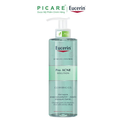 Eucerin Pro ACNE Solution Cleansing Gel: Gel Rửa Mặt Da Mụn (400 ml)