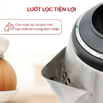 Bình Đun, Ấm đun siêu tốc cao cấp Thiên Quang 1.8L inox phay xước công suất cao 1500W - Hàng Chính Hãng