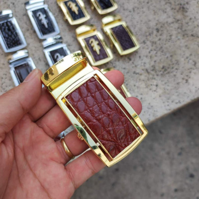 Mặt Khóa cho dây thắt lưng da cá sấu thật 3.5cm Kim loại đúc nguyên khối không gỉ sét!