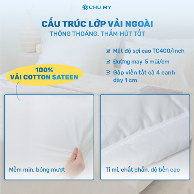 Bộ chăn ga gối khách sạn 5 sao T400 kèm chăn - Màu trắng trơn - Bộ chăn ga màu trắng 100% Cotton Cao Cấp