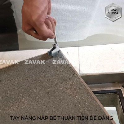 Nắp bể ngầm Zavak Inox 304. MHE 600x600