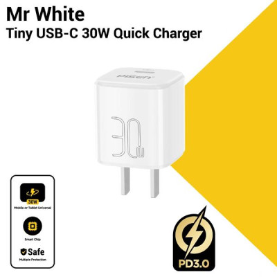 Sạc Nhanh Pisen Quick - Mr White Tiny USB-C 30W