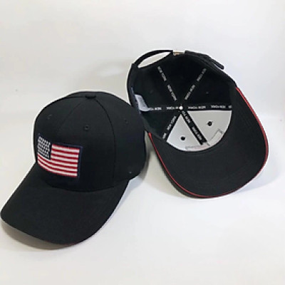 (Hàng VNXK) Nón kết, mũ lưỡi trai Cờ Mĩ vải kaki dày Logo thêu nổi siêu nét (Ảnh thật)