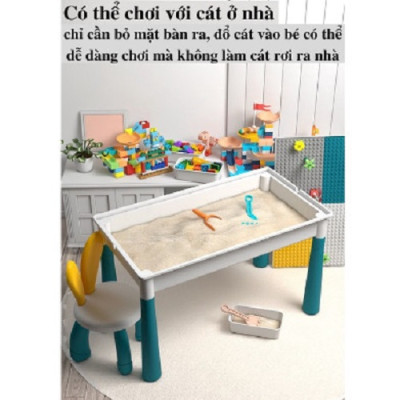 Trọn bộ đồ chơi lắp ghép sáng tạo cho bé trai và bé gái có kèm bàn và ghế ngồi, chất liệu nhựa ABS cứng cáp dày dặn - Đồ chơi phát triển trí não cho bé yêu
