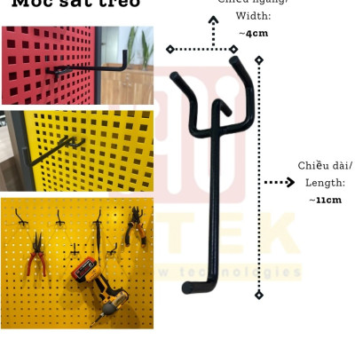 COMBO 01/05/10 MÓC SẮT CÀI TẤM LỖ 3 CHÂN - LỚP SƠN TĨNH ĐIỆN - THANH TREO DỤNG CỤ