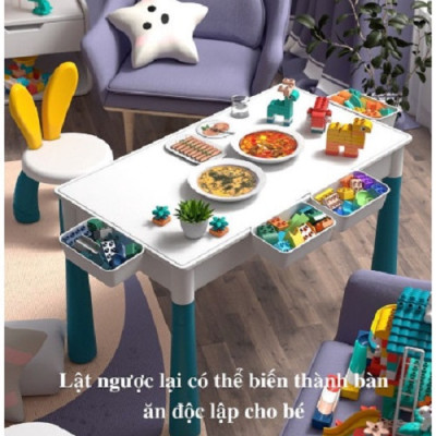 Trọn bộ đồ chơi lắp ghép sáng tạo cho bé trai và bé gái có kèm bàn và ghế ngồi, chất liệu nhựa ABS cứng cáp dày dặn - Đồ chơi phát triển trí não cho bé yêu
