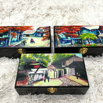Hộp nữ trang Sơn Mài Cao Cấp 12x20x6 cm đựng đồ trang sức, vật dụng nhỏ xinh, trang trí, quà tặng ý nghĩa