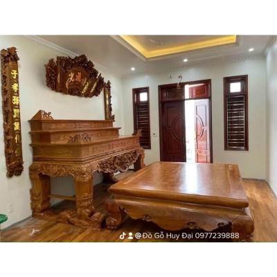 bộ bàn thờ gỗ hương đá 157cm