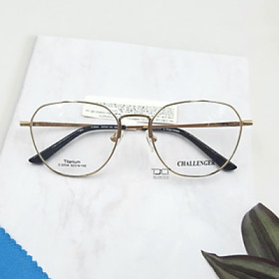 GỌNG KÍNH THỜI TRANG DÀNH CHO NỮ, PHOM TRÒNG LỤC GIÁC, CHẤT LIỆU TITANIUM, CHÍNH HÃNG CHALLENGER C22034