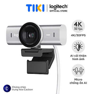 Webcam Logitech MX BRIO 4K ULTRA HD Đen/Xám - Hàng Chính Hãng