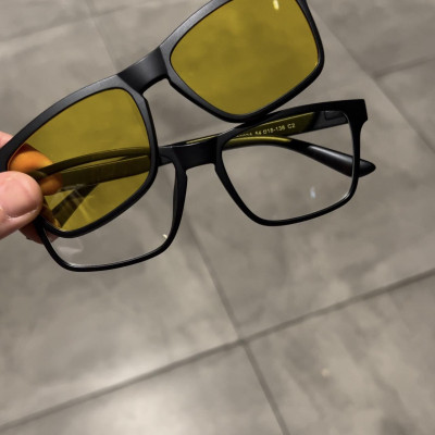 Bộ Kính Râm Cận Clip On Mắt vuông form to