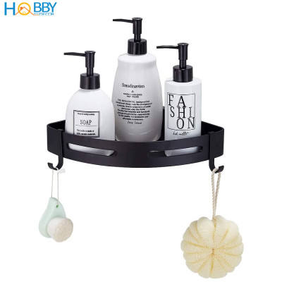 Kệ góc màu đen Inox 304 Hobby Home Decor KG3 khoan hoặc dán tường