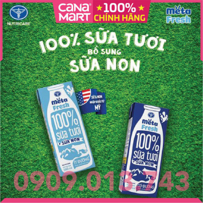 Thùng sữa tươi Nutricare Meta Fresh Có Đường sữa non tăng cường miễn dịch