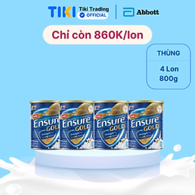 Combo 4 Thực Phẩm Dinh Dưỡng Y Học Ensure Gold 800g